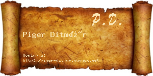 Piger Ditmár névjegykártya
